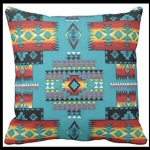 Western Turquoise Print Pillow Case